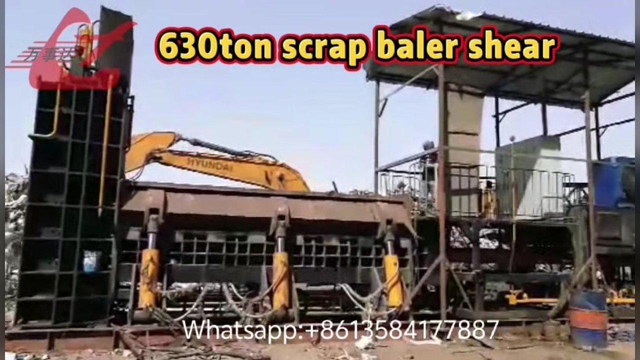 630ton scrap metal baler shear is working perfectly in SriLanka